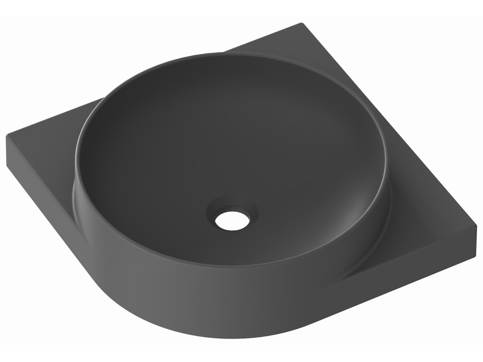 Ravak Yard umywalka 45x45 cm półokrągła ścienna antracyt XJX03045000