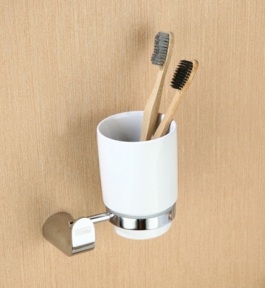 Art Platino Emira kubek do mycia zębów z uchwytem ściennym biały/chrom EMI-85050