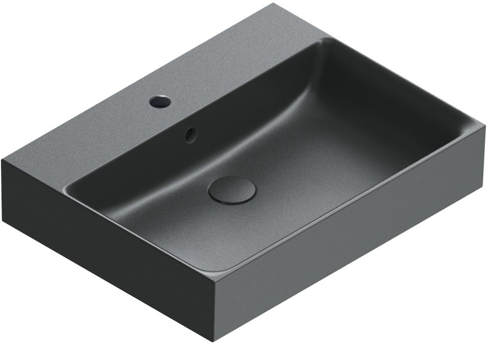 Catalano Premium umywalka 60x47 cm prostokątna nablatowa czarna 0220600022