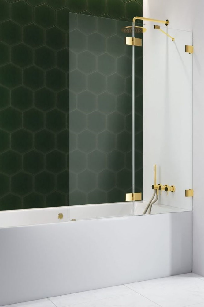 Radaway Essenza Pro Gold PND II parawan nawannowy 130 cm prawy złoty/szkło przezroczyste 10102130-09-01R