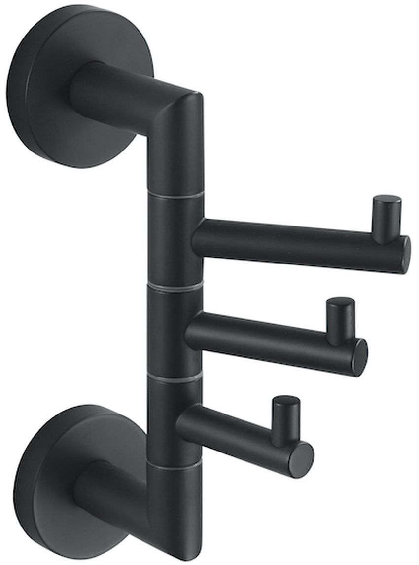 Stella Classic wieszak na ręczniki potrójny ruchomy czarny mat 07.330-B - Wysyłka w 24h