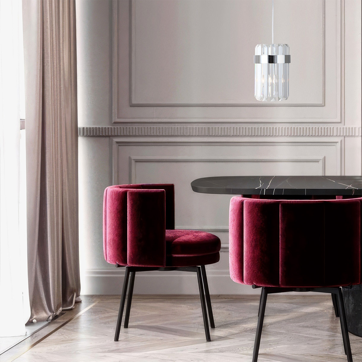 Light Prestige Vetro lampa wisząca 1x10 W chrom LP-2910/1P CH