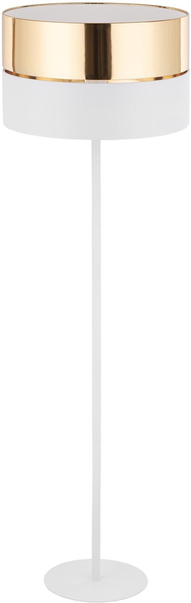 TK Lighting Hilton lampa stojąca 1x15W biała/złota 5074