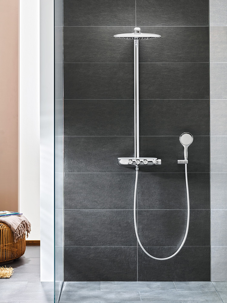 Grohe Smartcontol Rainshower System SmartControl 360 Duo zestaw prysznicowy ścienny termostatyczny z deszczownicą chrom 26250000