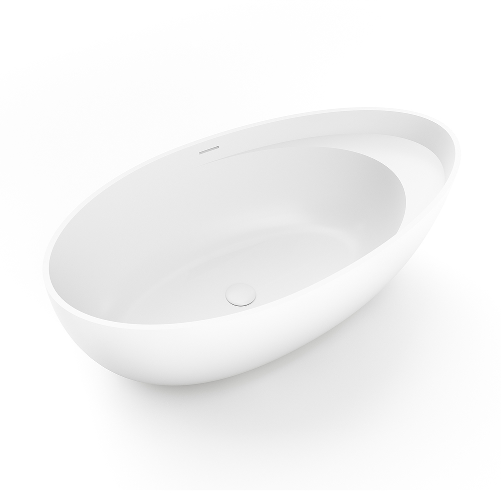 Cristalstone Separado wanna wolnostojąca 160x85 cm owalna biała BLANCOZPRZELEWEM