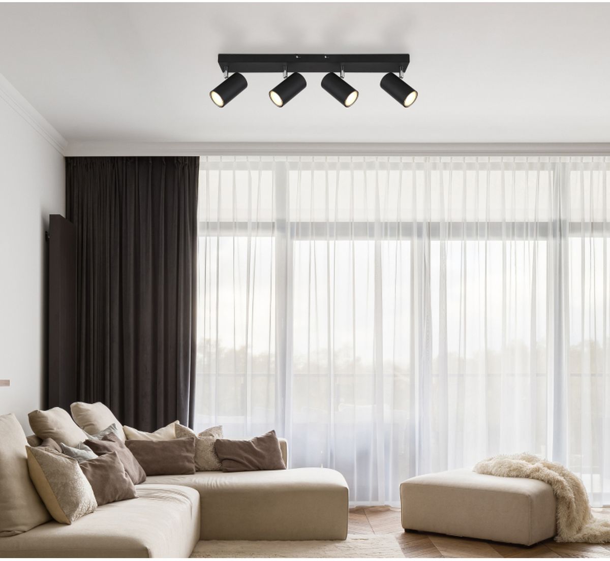 Globo Lighting Robby lampa podsufitowa 4x35W czarny mat/chrom 57911-4B - Wysyłka w 24h