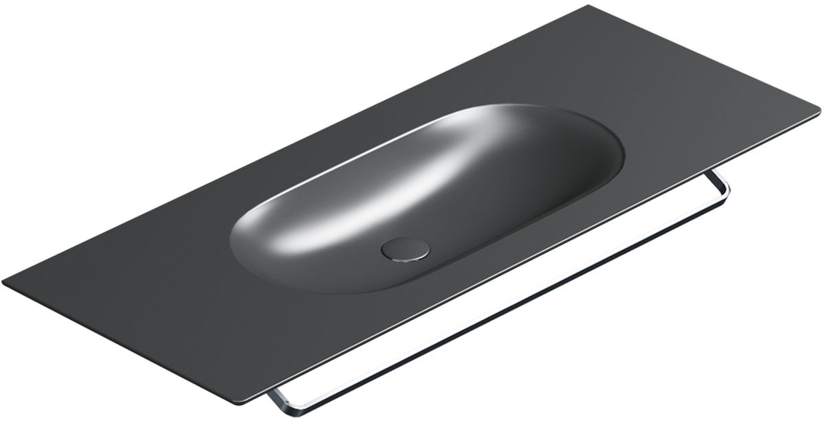 Catalano Sfera umywalka 125x50 cm prostokątna ścienna-meblowa-z blatem czarna 0521260022
