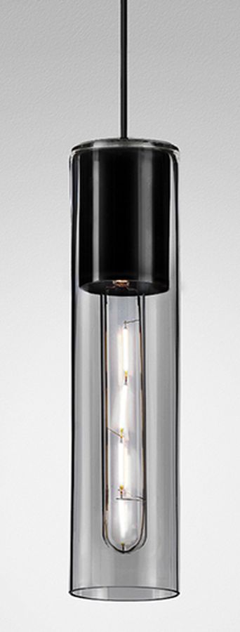 Aqform Modern Glass Tube SP lampa wisząca 1x50W czarna struktura 50532-0000-U8-PH-12