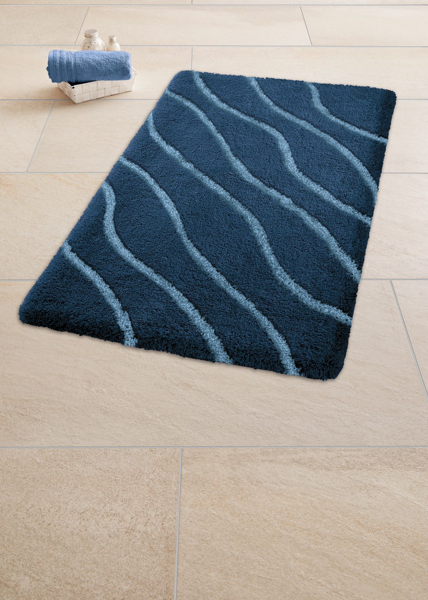 Kleine Wolke Tram dywanik łazienkowy 65x55 cm niebieski 9189783539