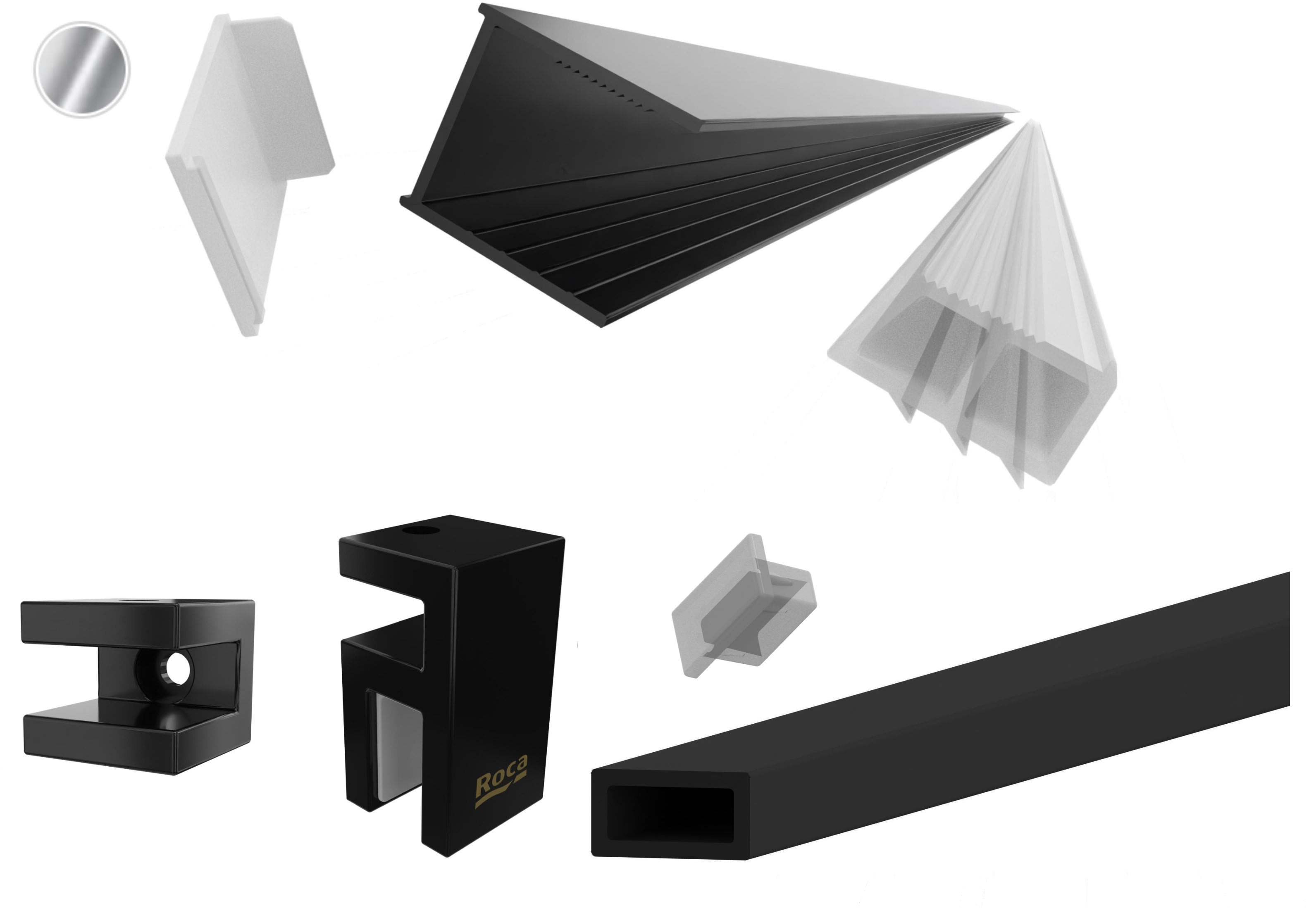 Roca District DF zestaw montażowy do ścianki prysznicowej chrom AMP7820002 - Wysyłka w 24h