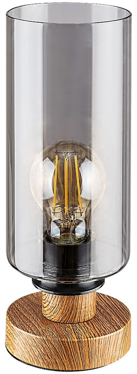 Rabalux Tanno lampa stołowa 1x25W dąb/szkło dymne 74120