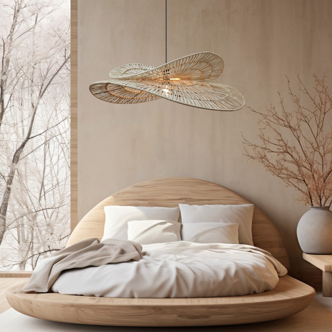 Light Prestige Raya lampa wisząca 1x15 W ratan LP-2704/1P NT