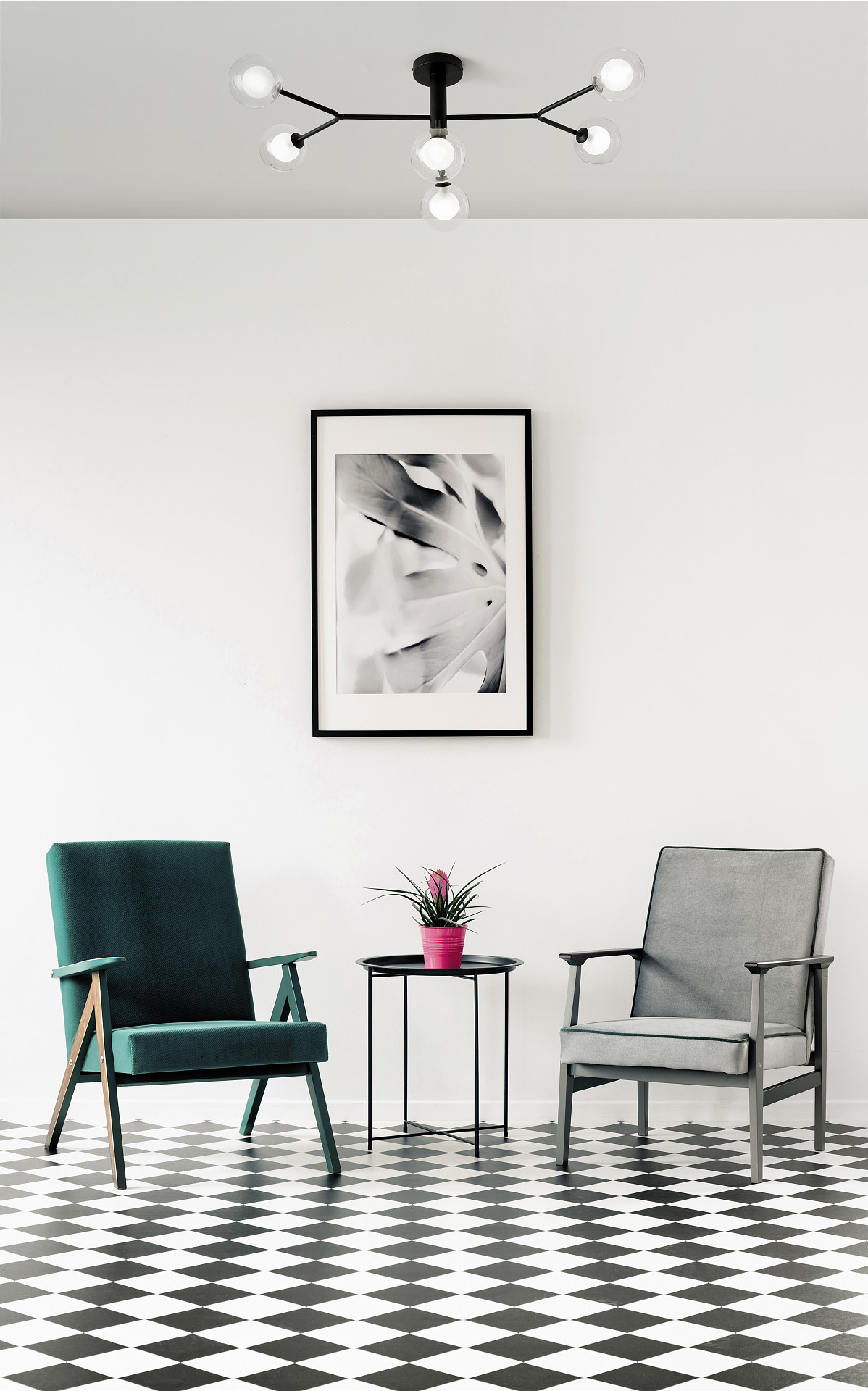 Miloox Cosmo lampa podsufitowa 6x40W czarna/przezroczysta 1744.165