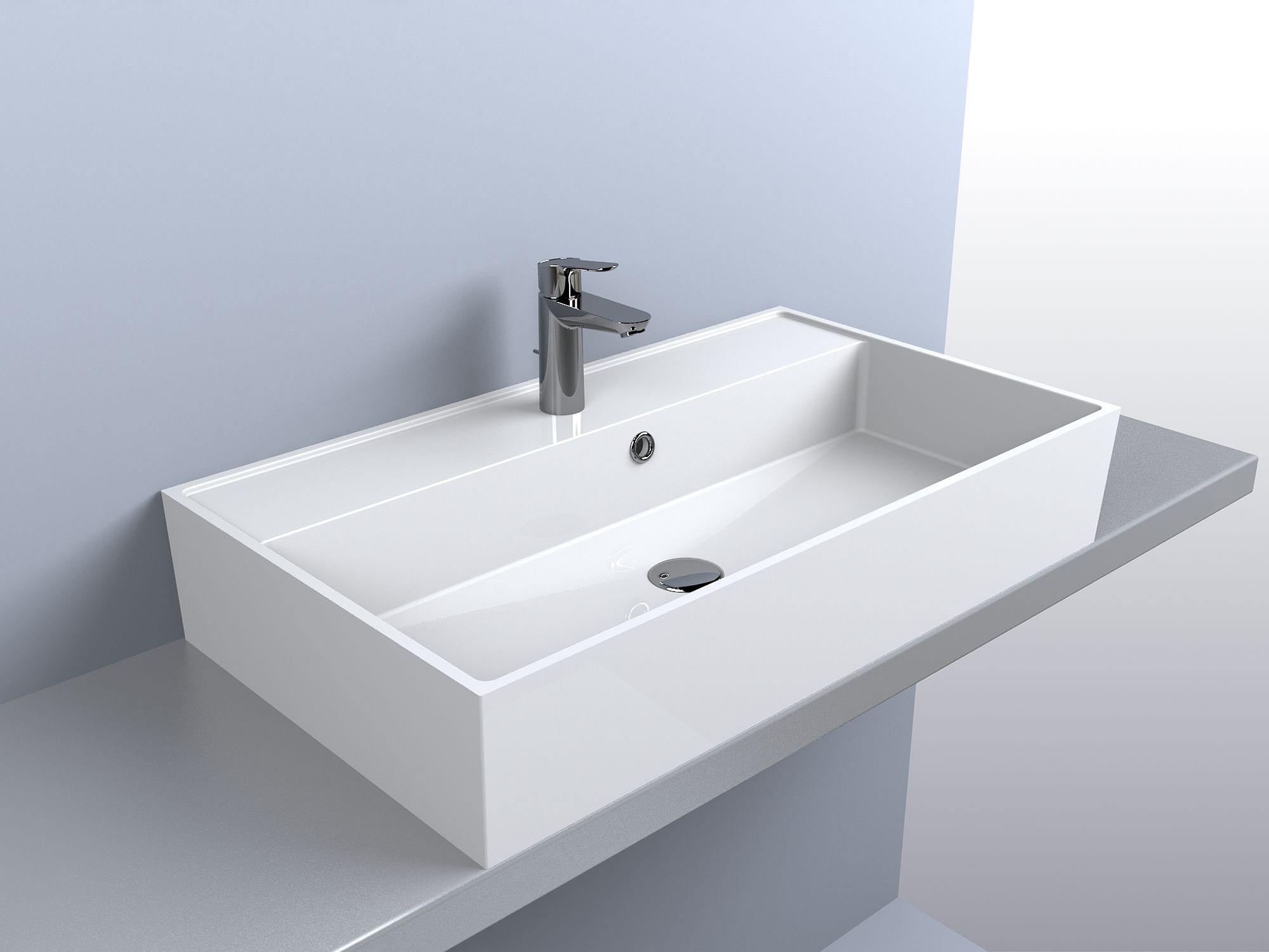 Miraggio Crass umywalka 80x46 cm nablatowa prostokątna biały połysk 0001872