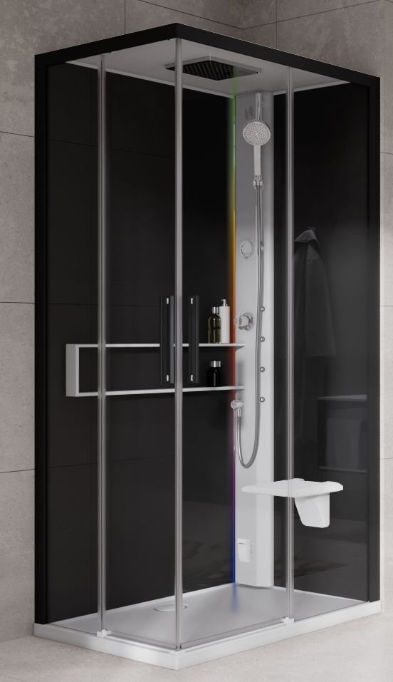 Novellini Glax 2 2.0 A kabina z hydromasażem 100x100 cm parowa z brodzikiem biała G22A100M5-1UH