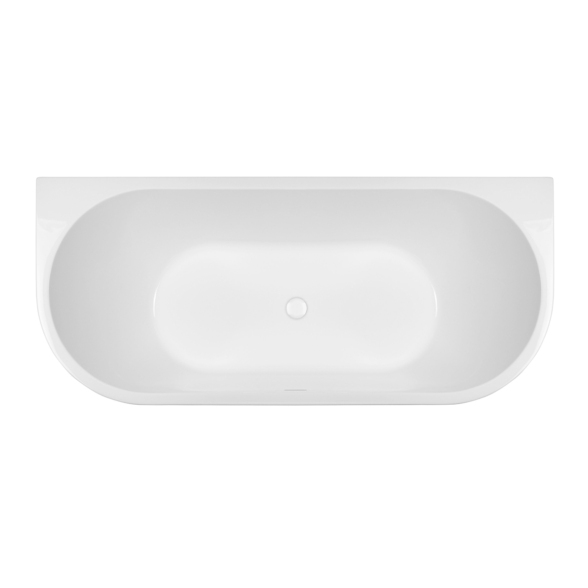 Zestaw Oltens Begna wanna przyścienna 170x75 cm owalna z pokrywą korka biały połysk (12011000, 09002000)