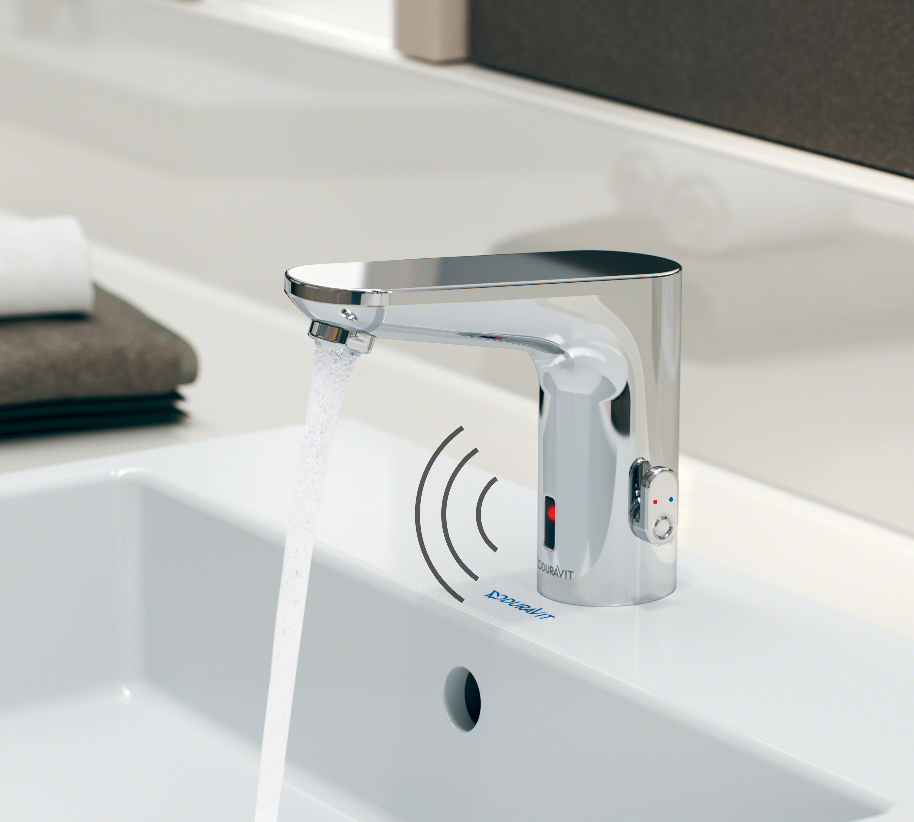 Duravit Sensor 1 bateria umywalkowa stojąca elektroniczna chrom SE1094017010