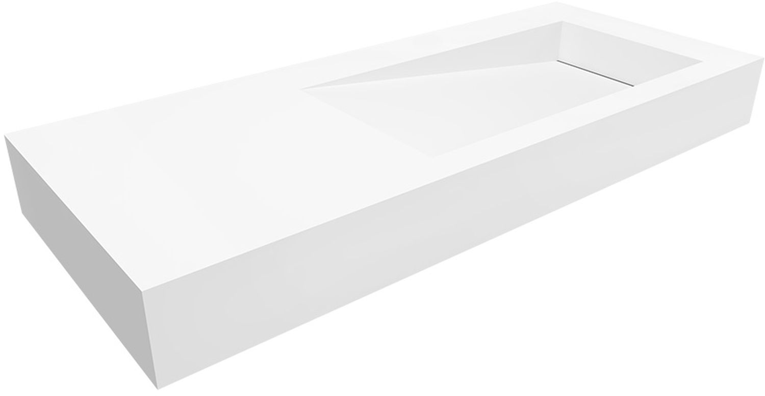 Cristalstone Linea Ideal umywalka 110x45 cm ścienna prostokątna biały U1100-MBPOLB/BO