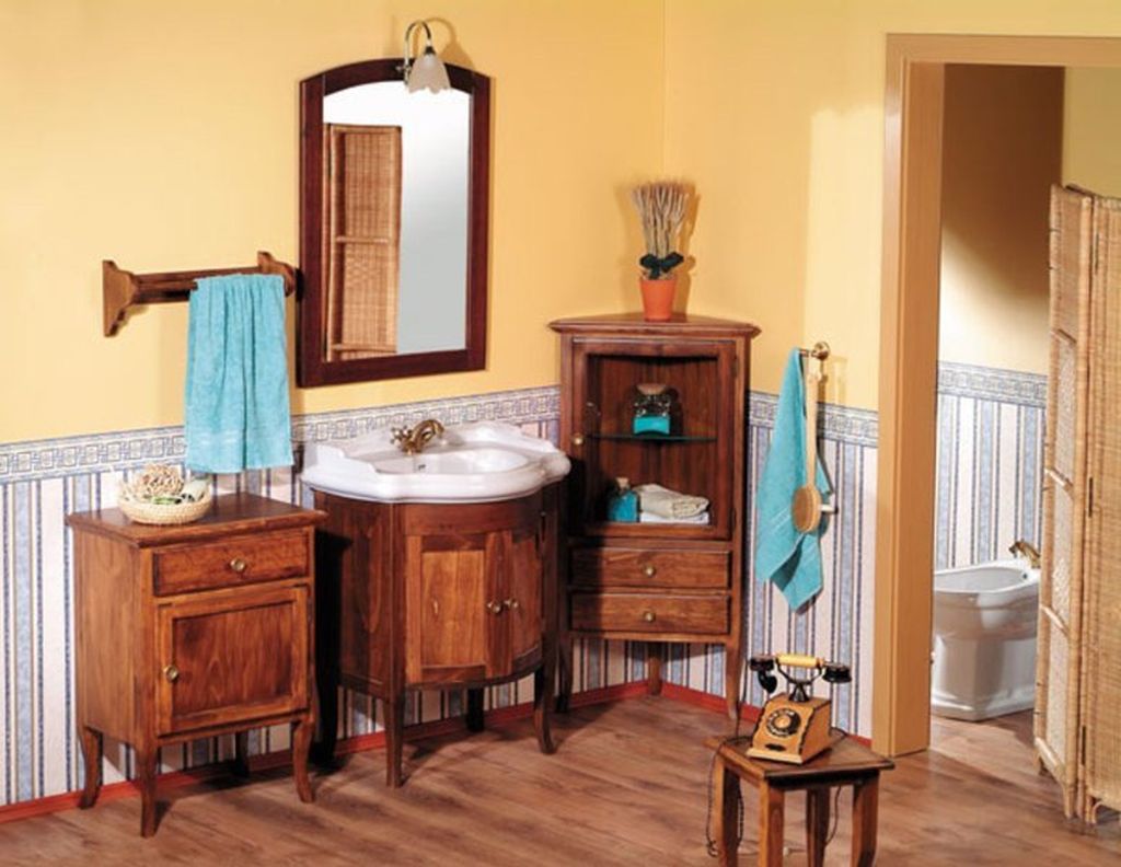 Sapho Retro szafka 60 cm podumywalkowa stojąca drewno bukowe brąz 735140