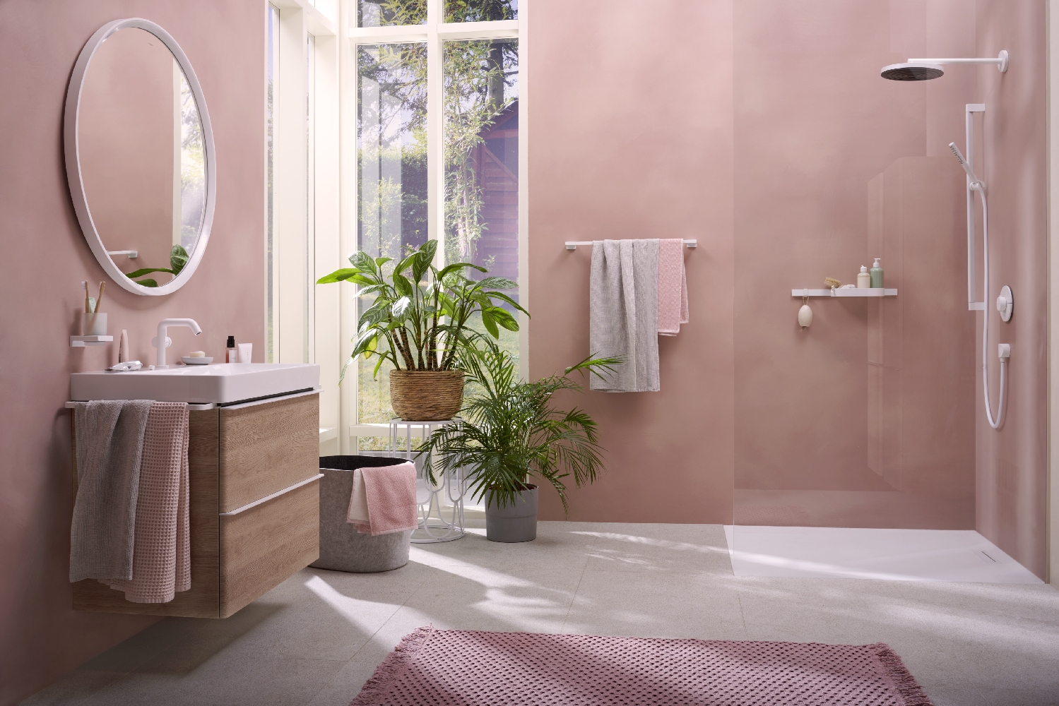 Hansgrohe Unica drążek prysznicowy 90 cm z wężem biały mat 24405700