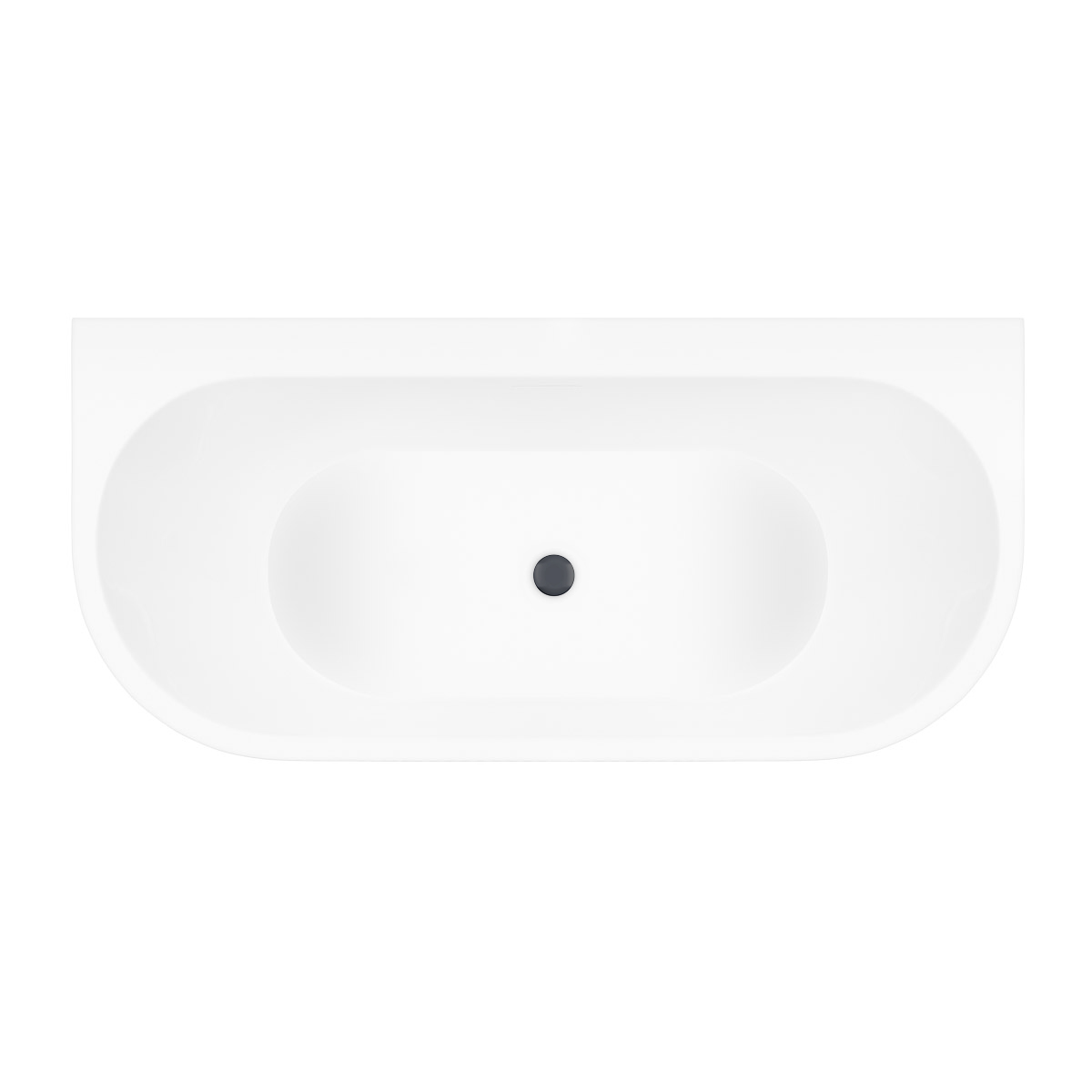 Zestaw Oltens Hulda wanna przyścienna 160x75 cm z pokrywą korka biały połysk/grafit (12020000, 09002400) - Wysyłka w 24h