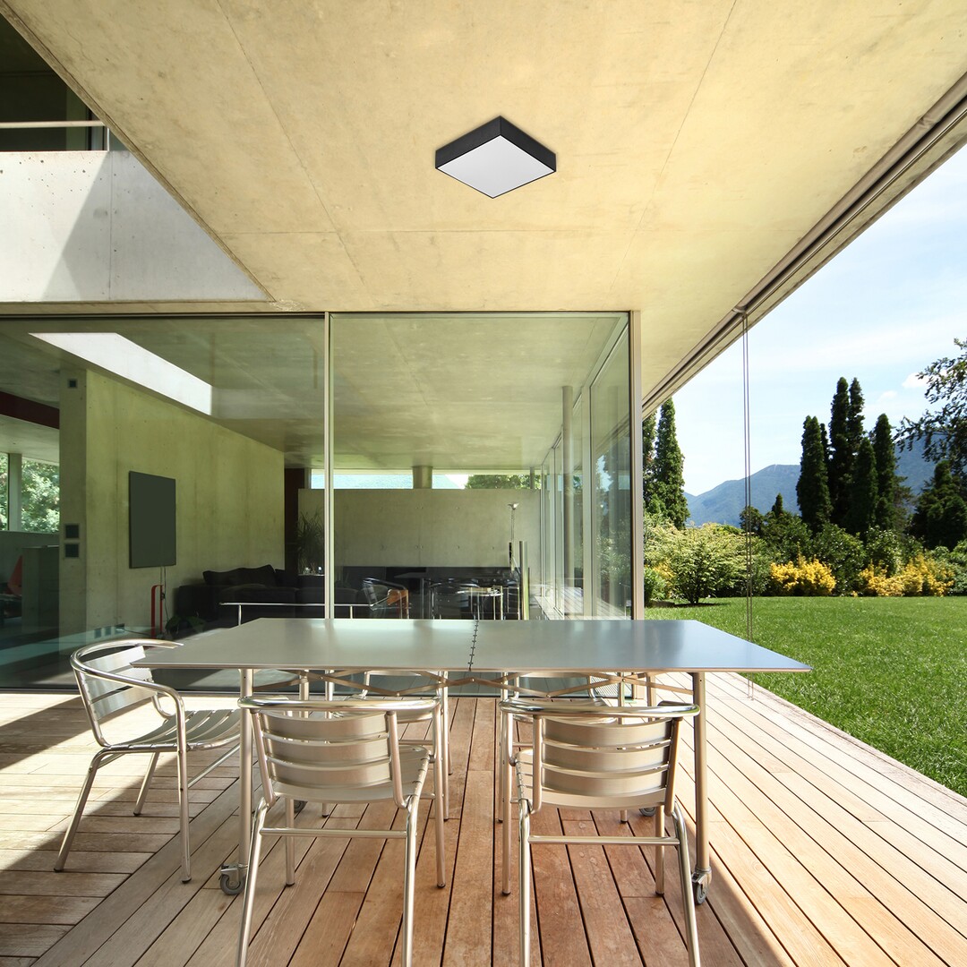 Rabalux Tartu plafon zewnętrzny 1x18W LED czarny mat/biały 7899