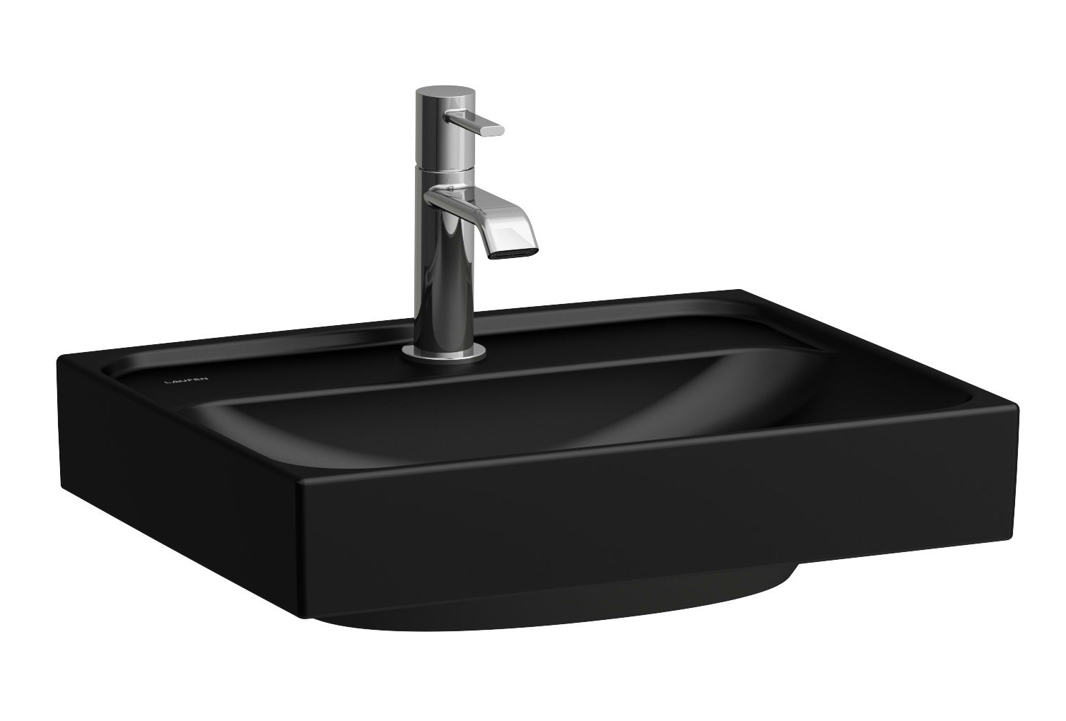 Laufen Meda umywalka 45x35 cm prostokątna ścienna czarny mat H8161117161041