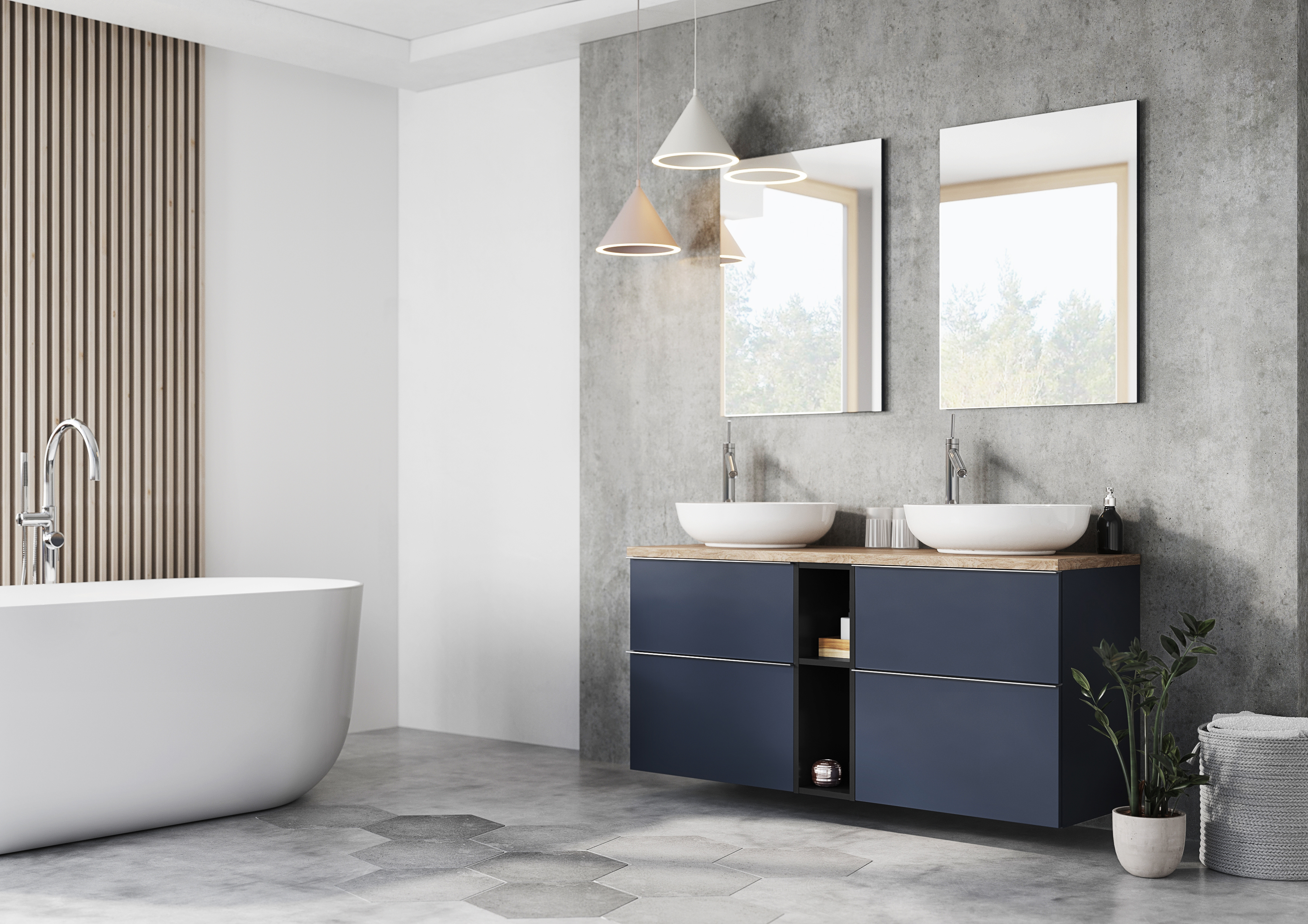 Elita Look szafka 60x44,9x63,5 cm podumywalkowa wisząca navy blue matt RE010601027030