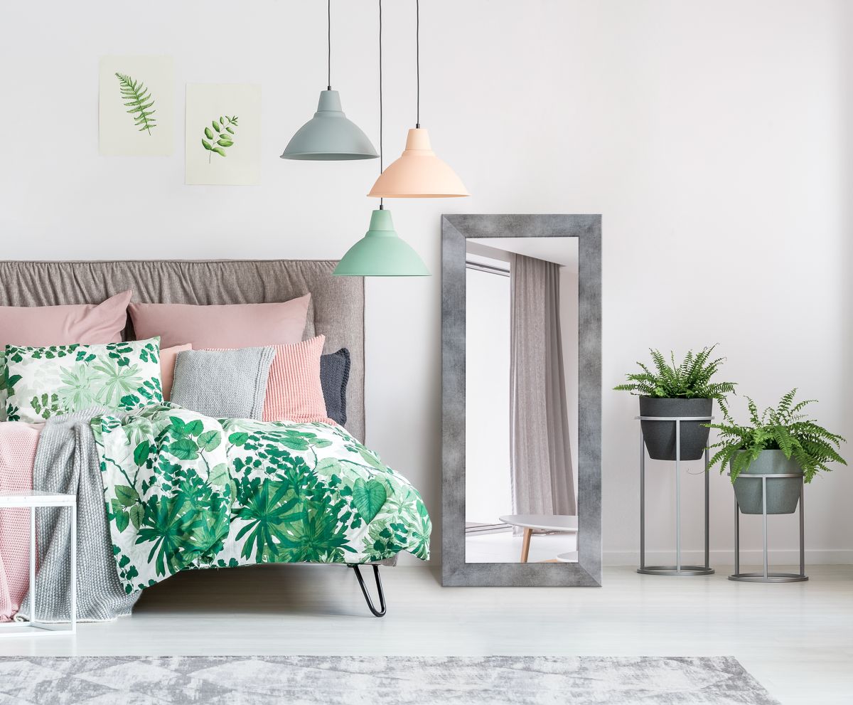 Styler Jyvaskyla lustro 148x56 cm prostokątne rama szary beton mat LU-12447