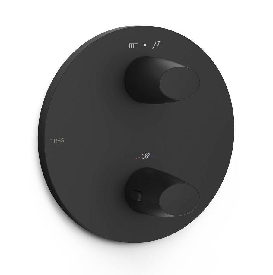 Tres Therm-Box bateria wannowo-prysznicowa podtynkowa termostatyczna czarny mat 28125001NM