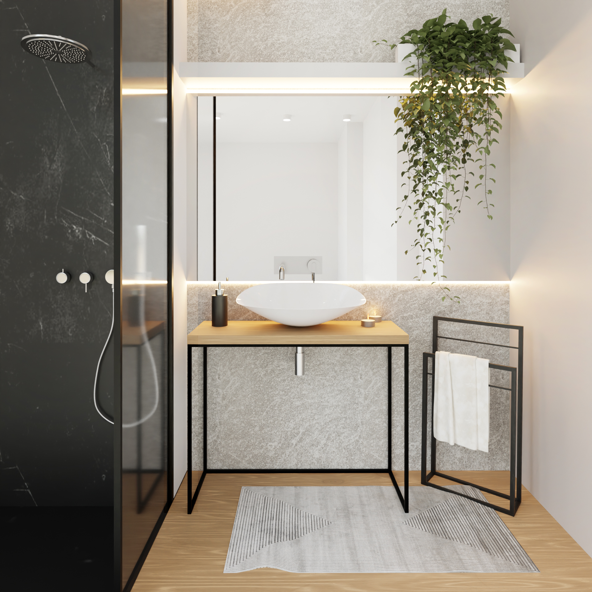 Baltica Design Andrea konsola podumywalkowa 90x35x75 cm czarna