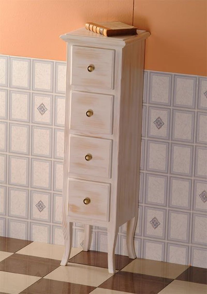 Sapho Retro szafka 35 cm boczna stojąca drewno świerkowe białe 1694