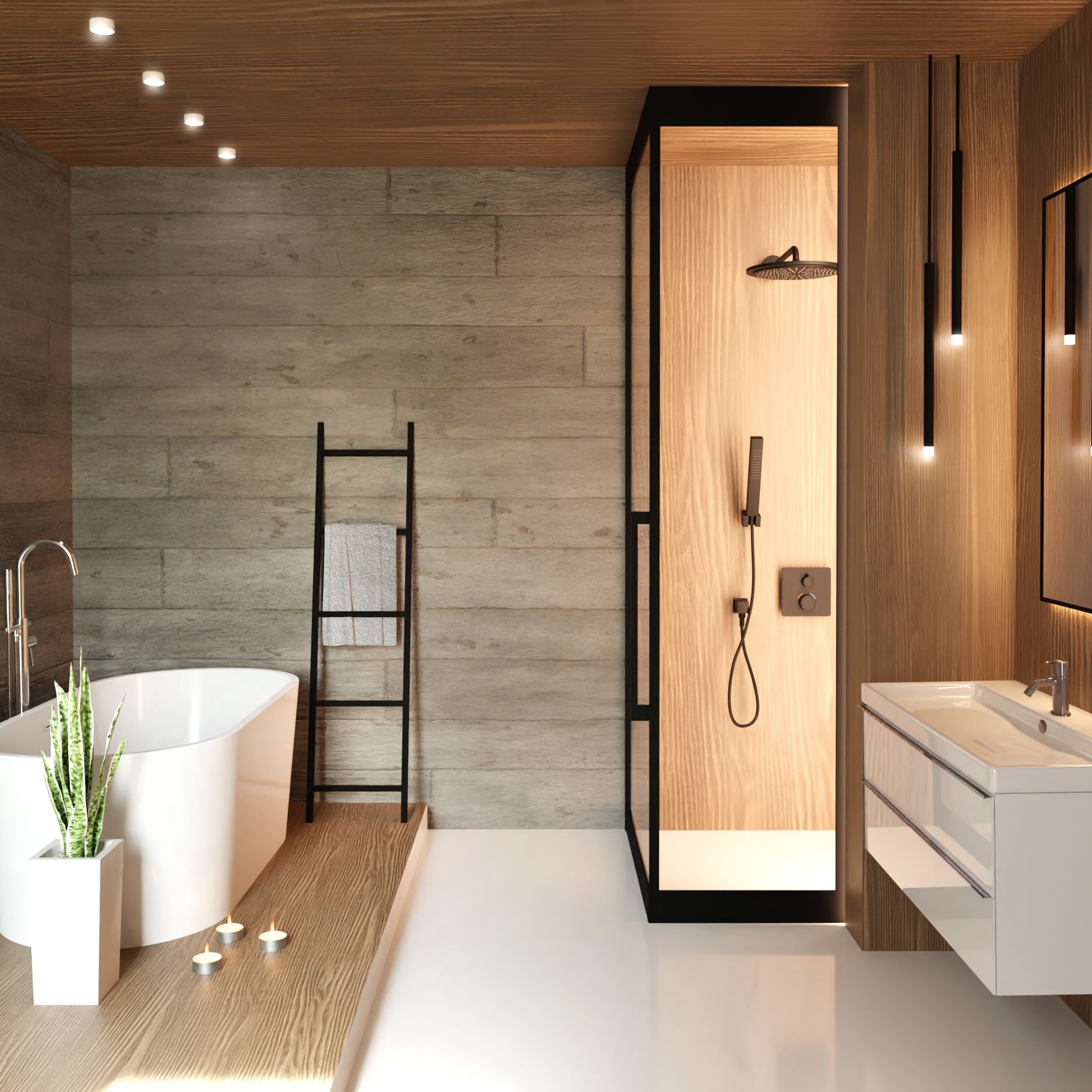 Baltica Design Kai IV wieszak na ręczniki 50x160 cm stojący drabina czarny