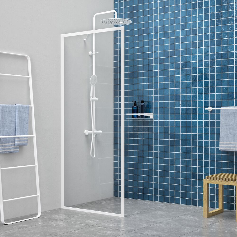 Sealskin Contour Walk-In ścianka prysznicowa 100 cm wolnostojąca biały mat/szkło przezroczyste CDA30986025100