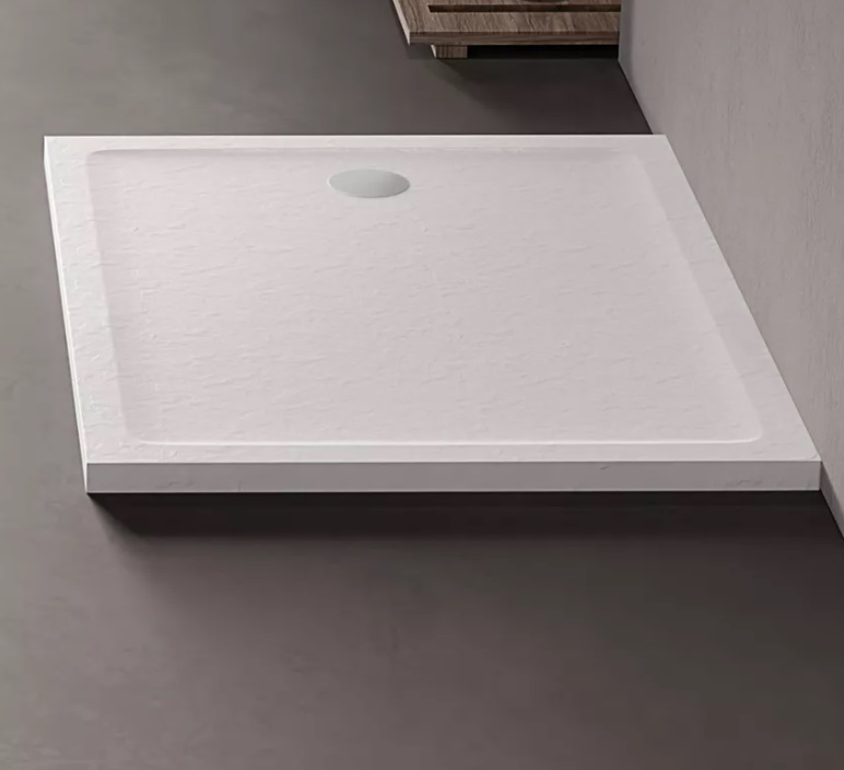 New Trendy Mild Stone brodzik 70x90 cm prostokątny biały B-0544