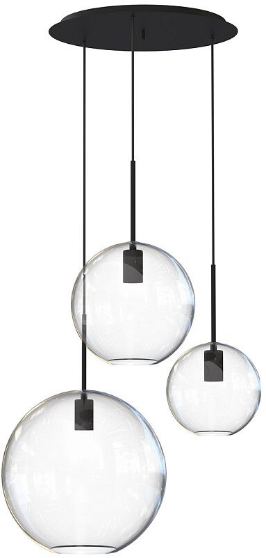 Nowodvorski Lighting Sphere lampa wisząca 3x25 W czarna-przezroczysta 7788
