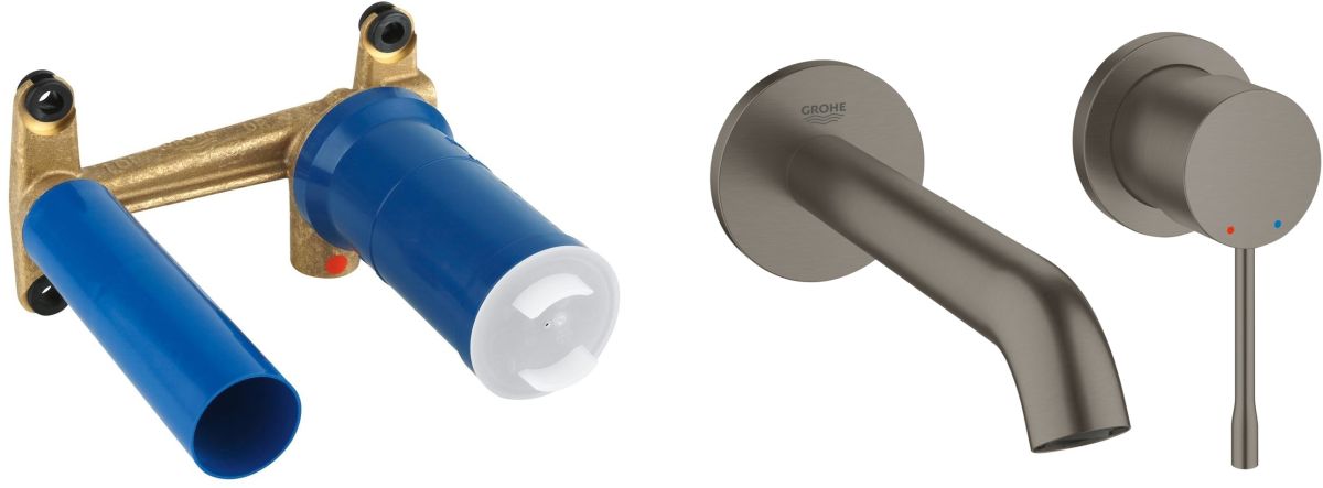 Zestaw Grohe Essence New bateria umywalkowa podtynkowa kompletna brushed hard graphite (19408AL1, 23571000) - Wysyłka w 24h