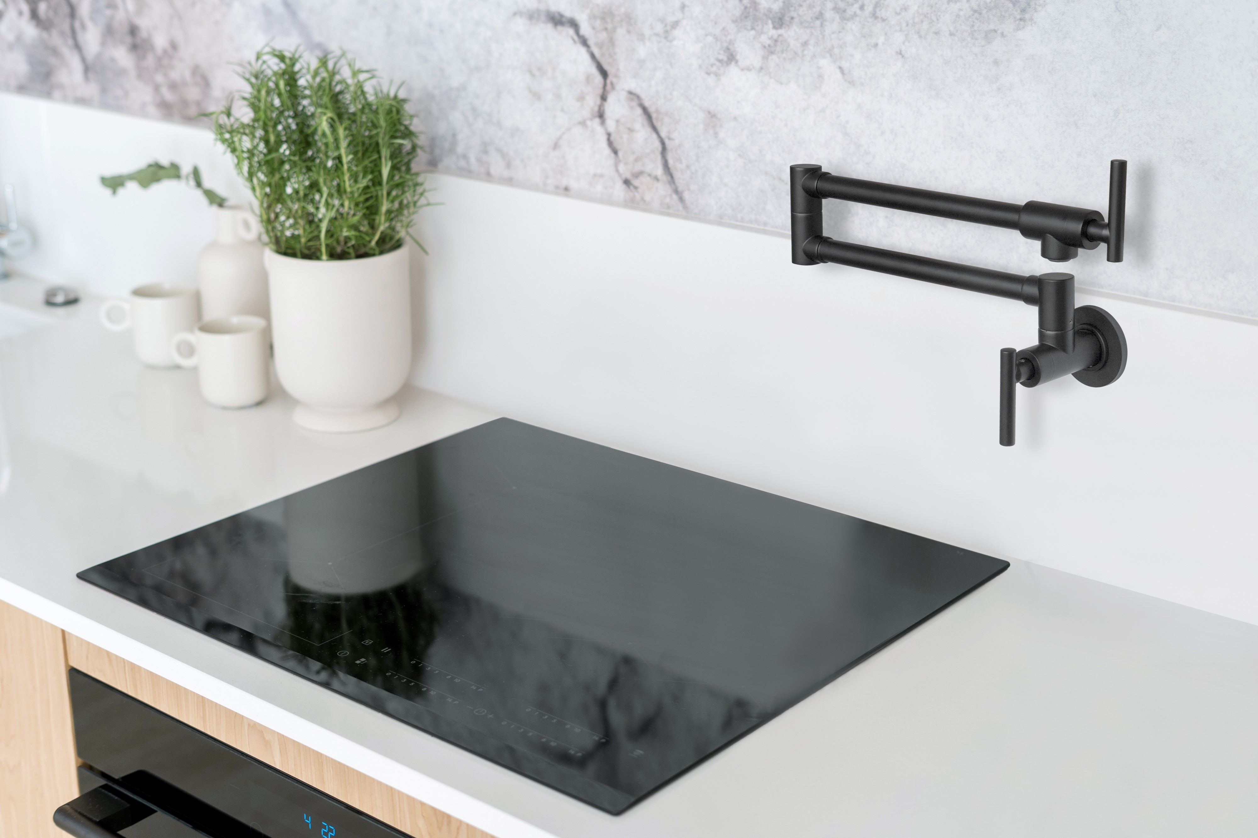 Berg Pot Filler bateria kuchenna ścienna czarny mat 830135B - Wysyłka w 24h