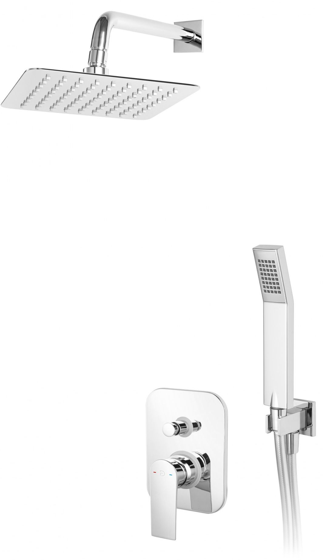 FDesign Pinea zestaw prysznicowy podtynkowy z deszczownicą chrom FD1-PNA-7PSET-11