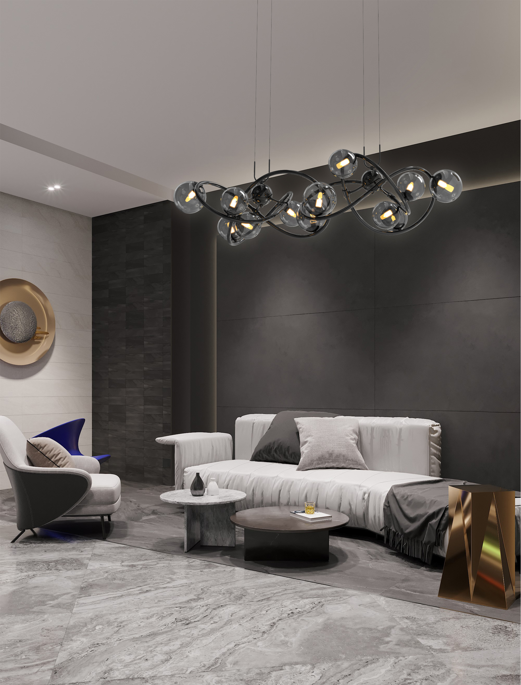 Aviano Nancy lampa wisząca 14x3,5 W czarna 7014-1405