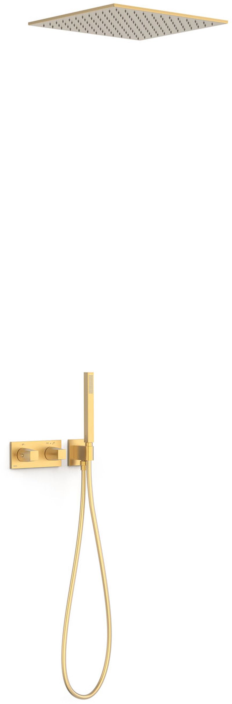 Tres B-System zestaw prysznicowy podtynkowy termostatyczny z deszczownicą złoty mat 30725206OM - Wysyłka w 24h