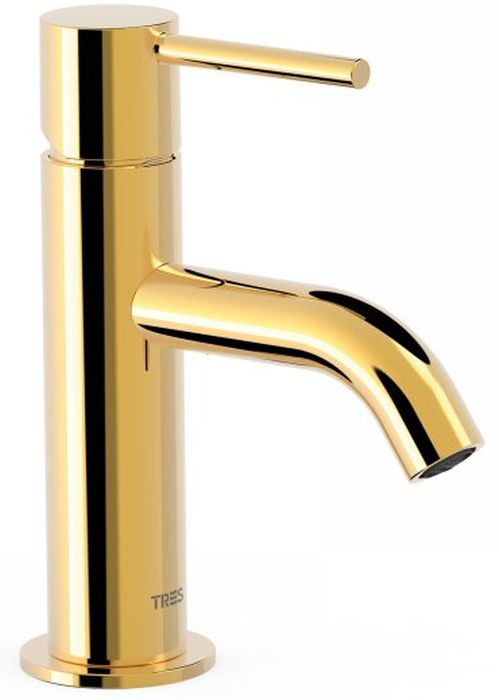 Tres Study Exclusive bateria umywalkowa stojąca złoty połysk 26290301OR
