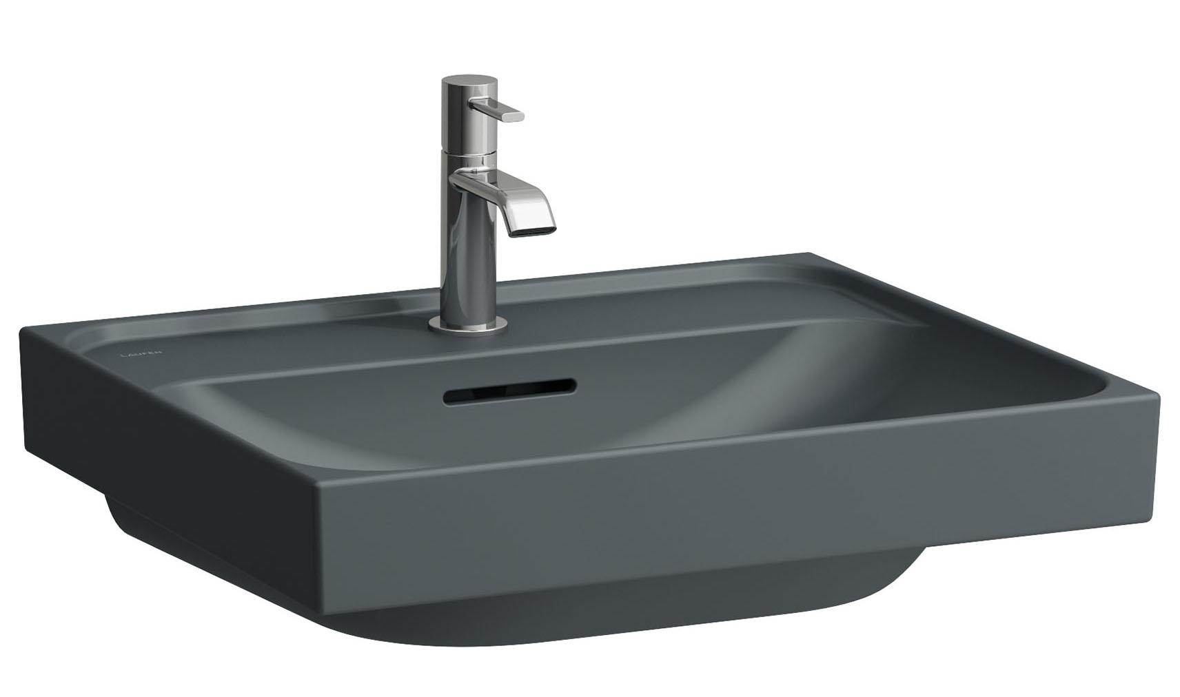 Laufen Meda umywalka 55x46 cm prostokątna ścienna grafit mat H8161127581091
