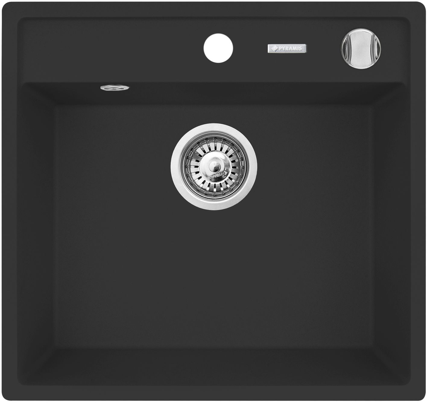 Pyramis Camea zlewozmywak granitowy 53x50 cm czarny 070168301