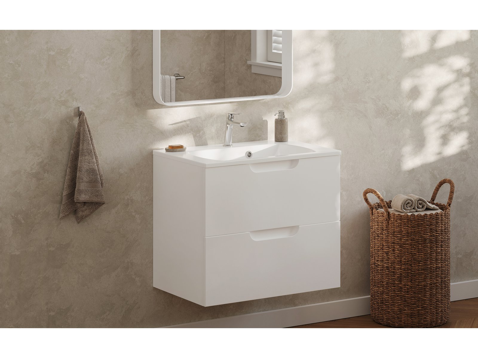 Ravak Classic II szafka 60x45x58,5 cm podumywalkowa wisząca biała X000001476