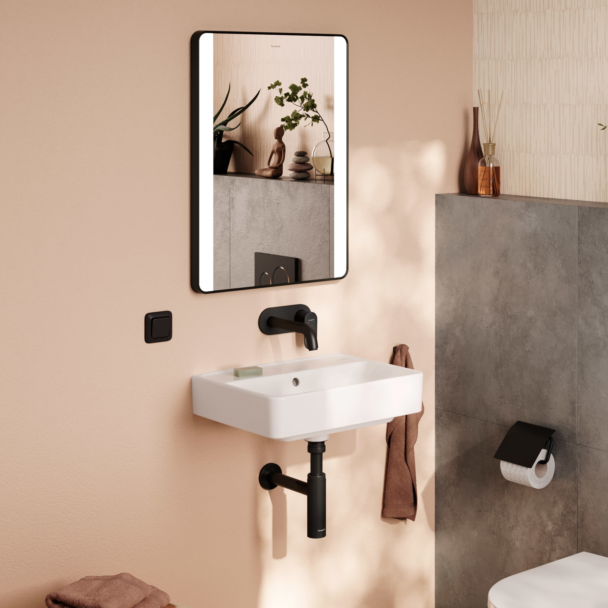 Hansgrohe Xanuia Q umywalka 50x39 cm prostokątna ścienna biała 61143450