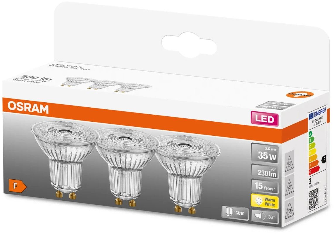 Osram Star żarówki LED Multipack 3x2,6 W 2700 K GU10