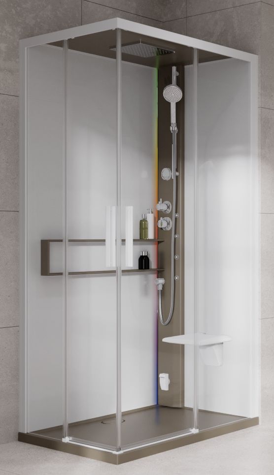 Novellini Glax 2 2.0 A kabina z hydromasażem 100x70 cm prawa parowa z brodzikiem corda G22A107DT5-1TU