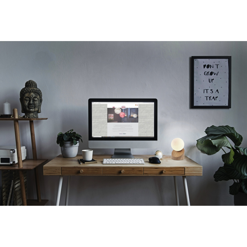 Globo Lighting Alisa lampa stołowa 1x3 W biała-drewno 503001466X