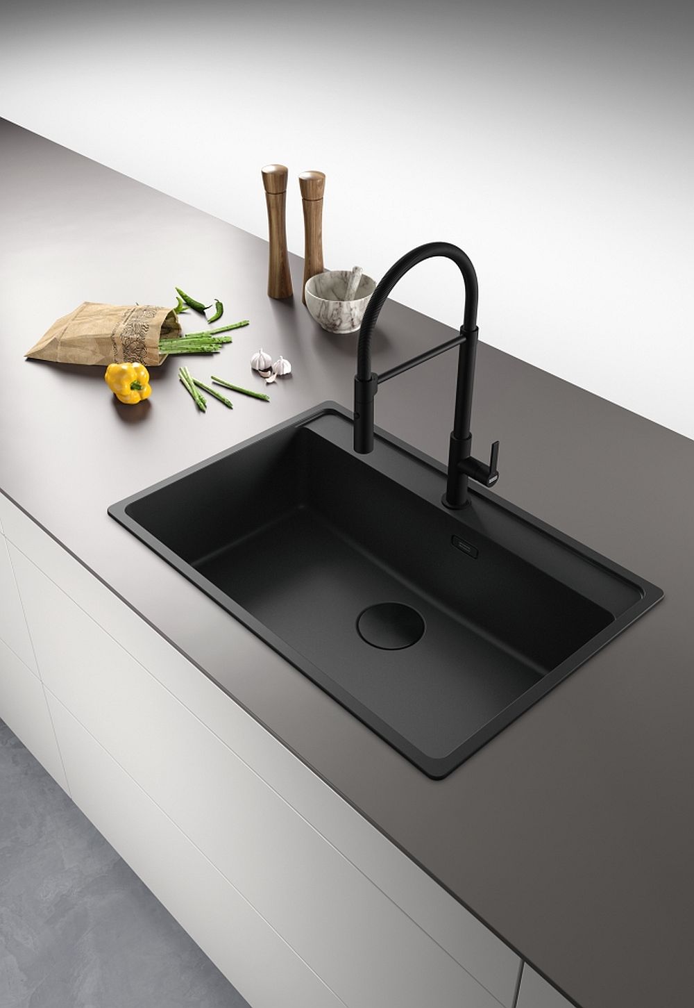 Franke Maris Slim Semi-Pro bateria kuchenna stojąca czarny mat 115.0728.396